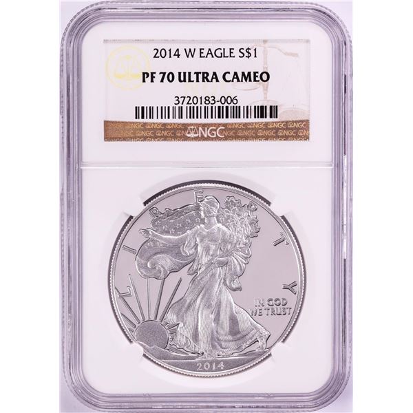 2014-W $1 Proof American Silver Eagle Coin NGC PF70 Ultra Cameo