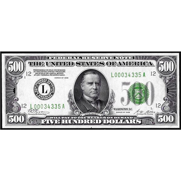 1928 $500 Federal Reserve Note San Francisco