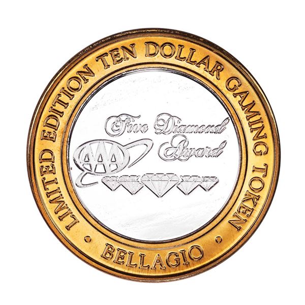 .999 Silver Bellagio Las Vegas, Nevada $10 Casino Limited Edition Gaming Token