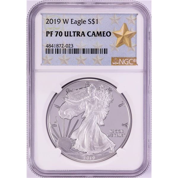 2019-W $1 Proof American Silver Eagle Coin NGC PF70 Ultra Cameo