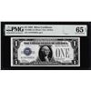 Image 1 : 1928 $1 Funnyback Silver Certificate Note Fr.1600 PMG Gem Uncirculated 65EPQ