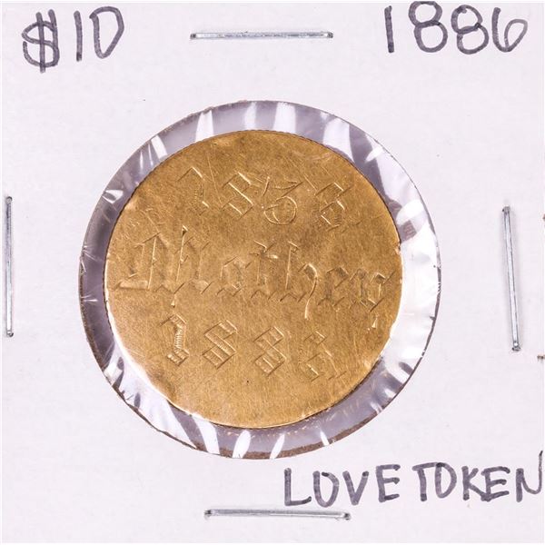 1886 $10 Liberty Head Eagle Gold Love Token Coin Pin