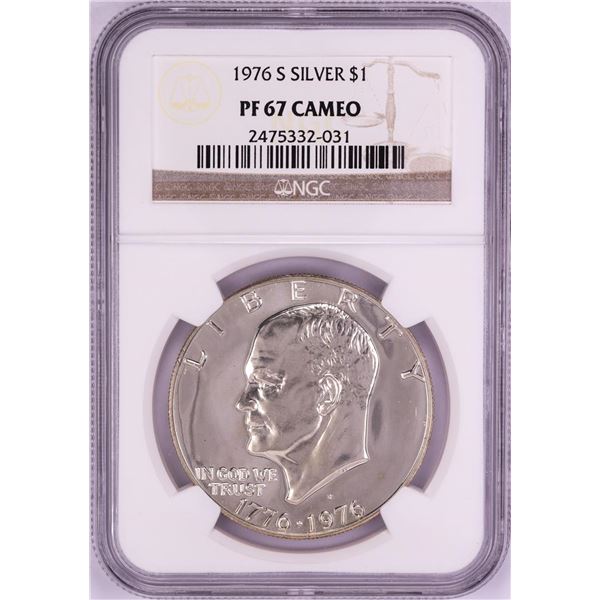 1976-S $1 Proof Eisenhower Silver Dollar Coin NGC PF67 Cameo