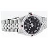 Image 3 : Rolex Men's Stainless Steel Black Roman Diamond & Ruby Datejust Wristwatch