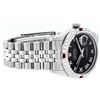 Image 4 : Rolex Men's Stainless Steel Black Roman Diamond & Ruby Datejust Wristwatch