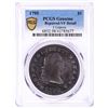 1795 3 Leaves $1 Flowing Hair Silver Dollar Coin PCGS VF Details