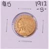 Image 1 : 1912-S $5 Indian Head Half Eagle Gold Coin