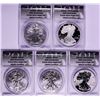 Image 1 : 25th Anniversary 2011 $1 American Silver Eagle (5) Coin Set ANACS MS70/SP70/PR70/RP70