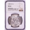 Image 1 : 1890-CC $1 Morgan Silver Dollar Coin NGC MS62