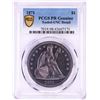 Image 1 : 1871 $1 Proof Seated Liberty Silver Dollar Coin PCGS Unc Details