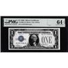 Image 1 : 1928 $1 Funnyback Silver Certificate Note Fr.1600 PMG Choice Uncirculated 64EPQ