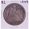 Image 1 : 1869 $1 Seated Liberty Silver Dollar Coin