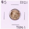 Image 1 : 2021 Type 1 $5 American Gold Eagle Coin