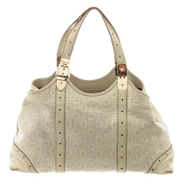Gucci White Leather Large Hobo Bag