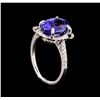 Image 4 : 14KT White Gold 3.09 ctw Tanzanite and Diamond Ring