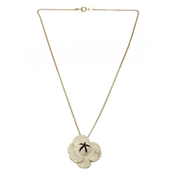 Chanel Gold Camelia Necklace