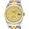 Rolex Mens Quickset Sapphire 18K Yellow Gold And Stainless Steel Champagne Index