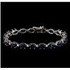 14KT White Gold 16.95 ctw Sapphire and Diamond Bracelet