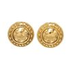 Image 1 : Chanel Gold Disc Logo Earrings