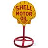 Image 1 : Shell Motor Oil Double Sided Porcelain Curb Sign - 24"