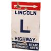 Image 1 : Lincoln Highway Porcelain Sign California State Automob