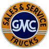 Image 1 : GMC Trucks Double Sided Porcelain Sign - 42" Diam.