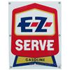 Image 1 : E-Z Serve Gasoline Porcelain Sign - 14" x 18"