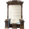 Image 1 : Large Victorian Mirror w/ 2 Side & 1 Center Pedestal,