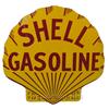 Image 1 : Shell Gasoline Double Sided Porcelain Sign - 42" x 41"