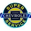 Image 1 : Chevrolet Super Service Double Sided Porcelain Sign w/