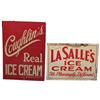 Image 1 : Lot Of 2 Ice Cream Signs:  Coughlin's Real Ice Cream Ti