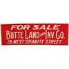 Image 1 : Lot Of 2 Embossed Tin Signs:  For Sale Butte Land And I