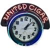 United Cigar Neon Clock - Clock Diam 25"