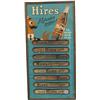 Image 1 : Hires Root Beer Menu Board Sign Framed - 12" x 24"