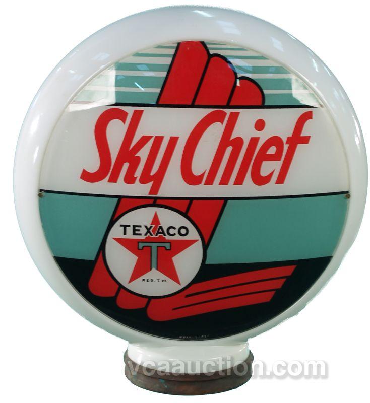 Texaco Sky Chief Milk Glass Gas Pump Globe