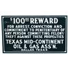 Image 1 : Texas Mid-Continent Oil & Gas Ass'n. Porcelain Sign $10