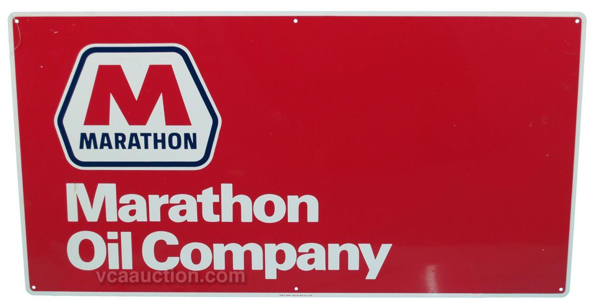 Marathon Oil Company Tin Sign 30" x 16"