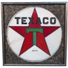 Image 1 : Texaco Leaded Glass Sign In Frame - 25" x 25"