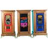 Image 1 : Lot Of 3 Slot Machine Stands w/ Glass Fronts:  2 Golden