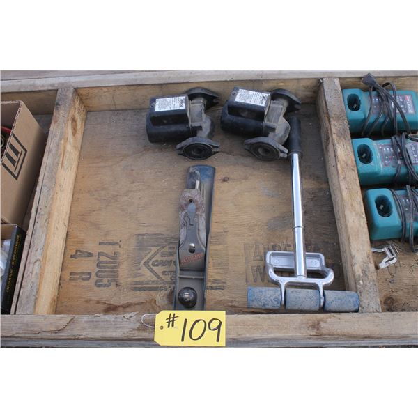 Roller, plane, and two Taco valves