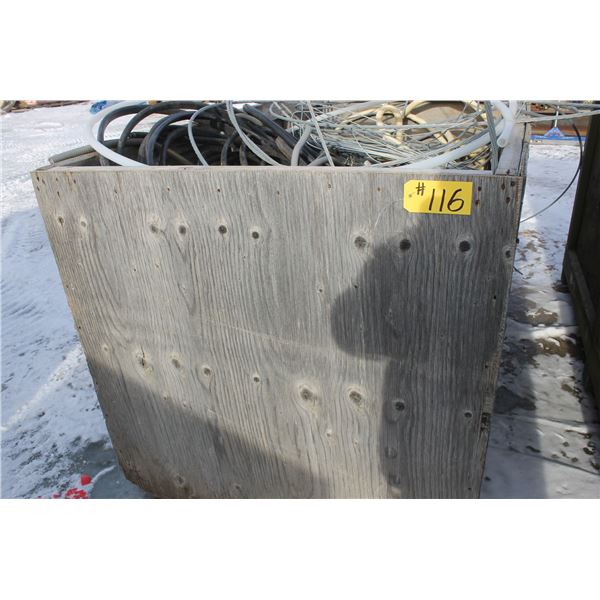 Crate full of Misc wire and cable