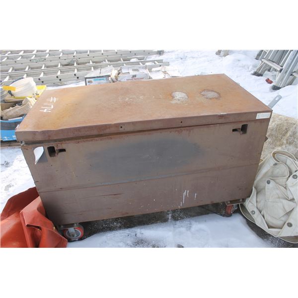 Steel  Rolling Job Box, c/w quantity of Nails and Screws
