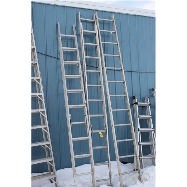 three  (3) Aluminum Ladders