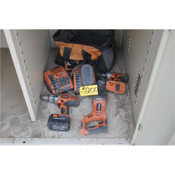 Ridgid Cordless Tools and Bag
