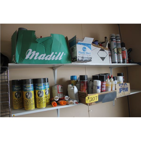 Various Oils, sprays,etc., SHELF does not go