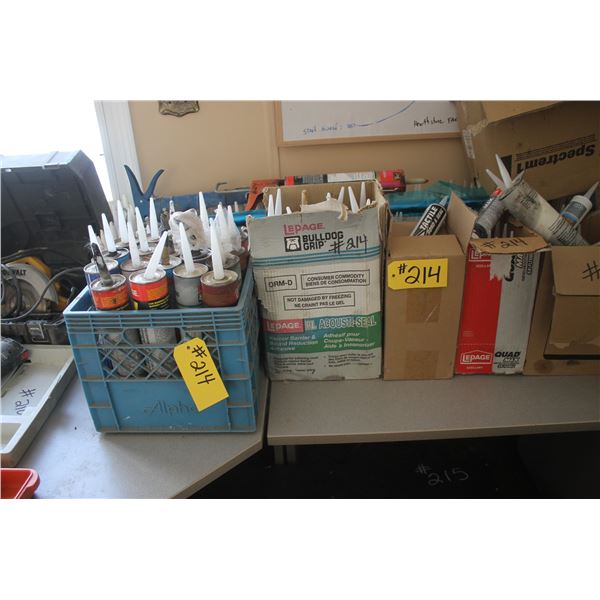 Large quantity of caulking on the desk