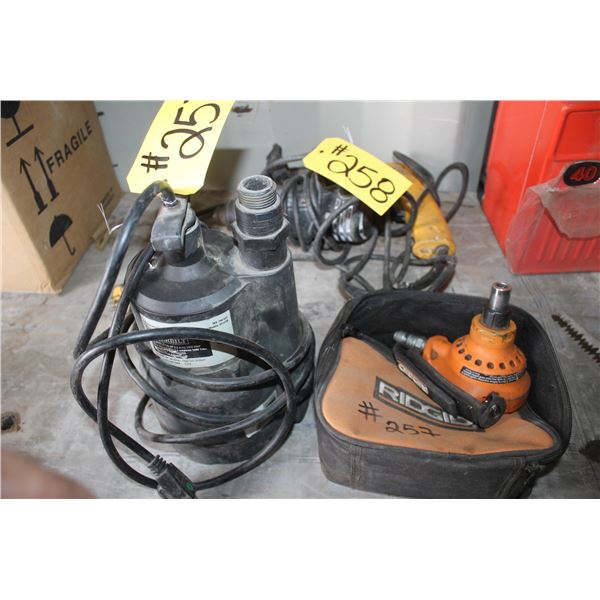 SUMP PUMP AND RIDGID AIR TOOL