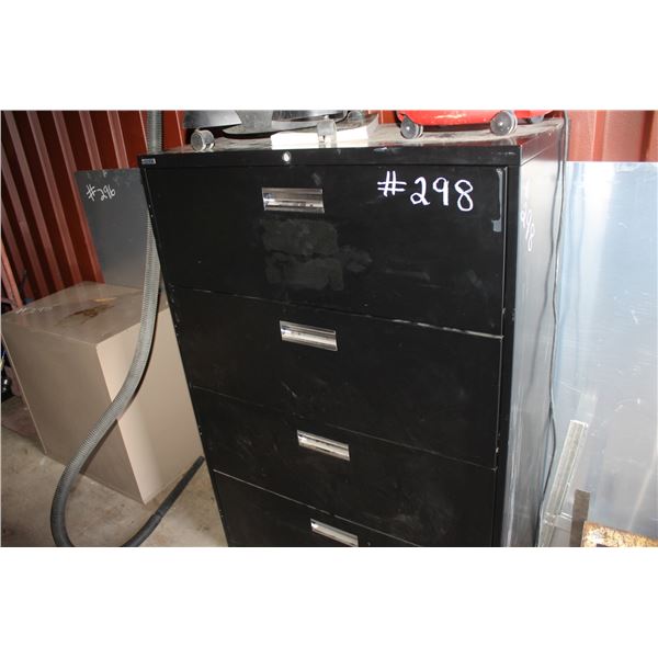 BLACK FILING CABINET, 4 DRAWERS