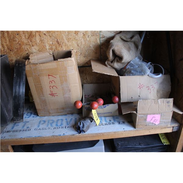 BANDING TOOLS AND BOX OF CLAMPS