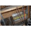 Image 5 : QTY OF MISC. CHAINS, JACK HAMMER BITS, STEEL RODS, ROLLS OF PLASTIC, QTY OF ROPE, BOX OF DUROVENTS A
